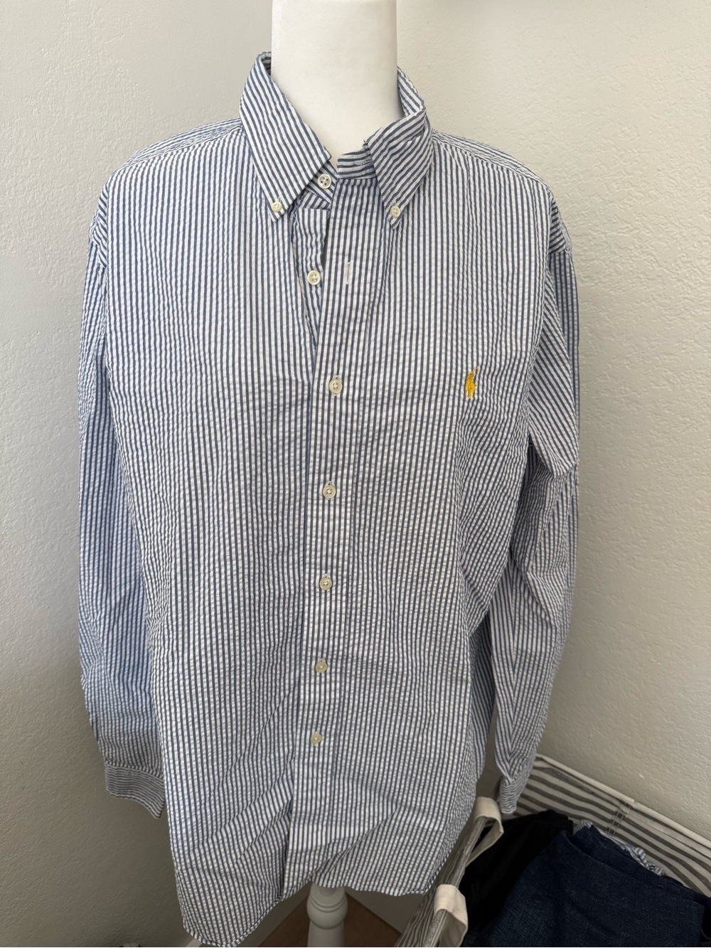Polo by Ralph Lauren Blue/White Striped Button-Down Shirt